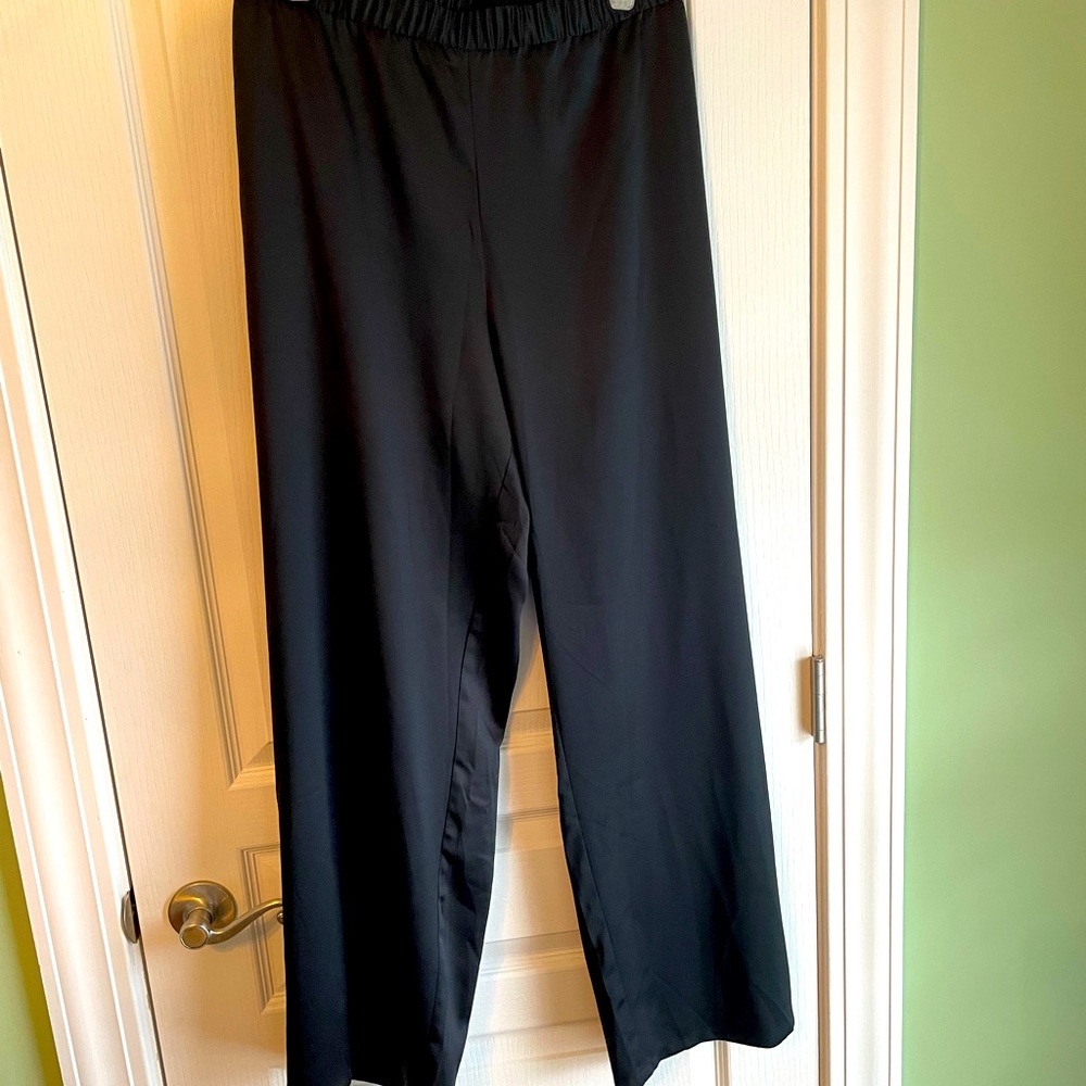 NWT Eileen Fisher Holiday Silky Dress Eco-friendly Black Pull-on Pants